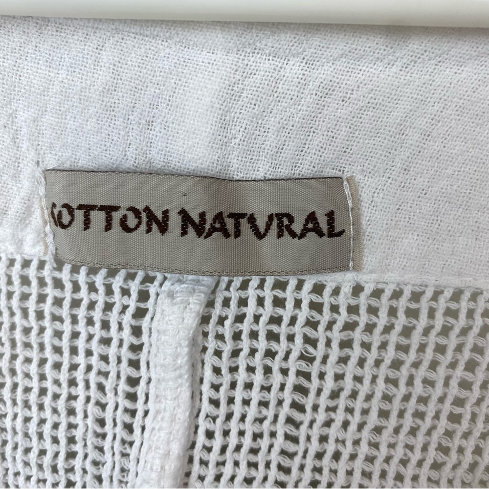 COTTON NATURAL White Net & Crochet V-Neck Swim Cover Up size Medium - Picture 4 of 6